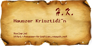 Hauszer Krisztián névjegykártya
